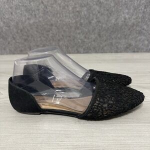 Seychelles Black Lace D'Orsay Flats Women's Size 7M Memory Foam Pointed Toe